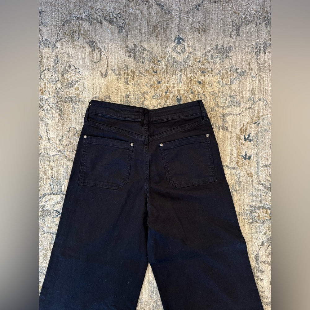 Meave by Anthropologie- The Jada High Rise Wide Leg Black Jeans size 28 - Picture 9 of 9